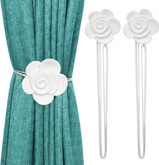 Gordino decorativo in camelia con magneti forti e resistenti in cera per decorazione a casa, caffè, ufficio, bianco