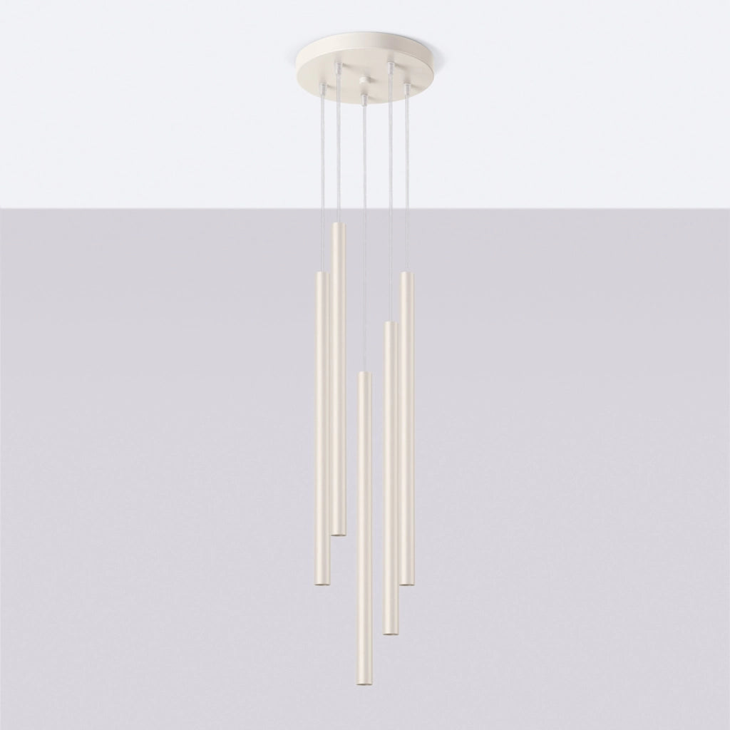 Lampada a sospensione moderna beige Ø25 5 luci VELINO