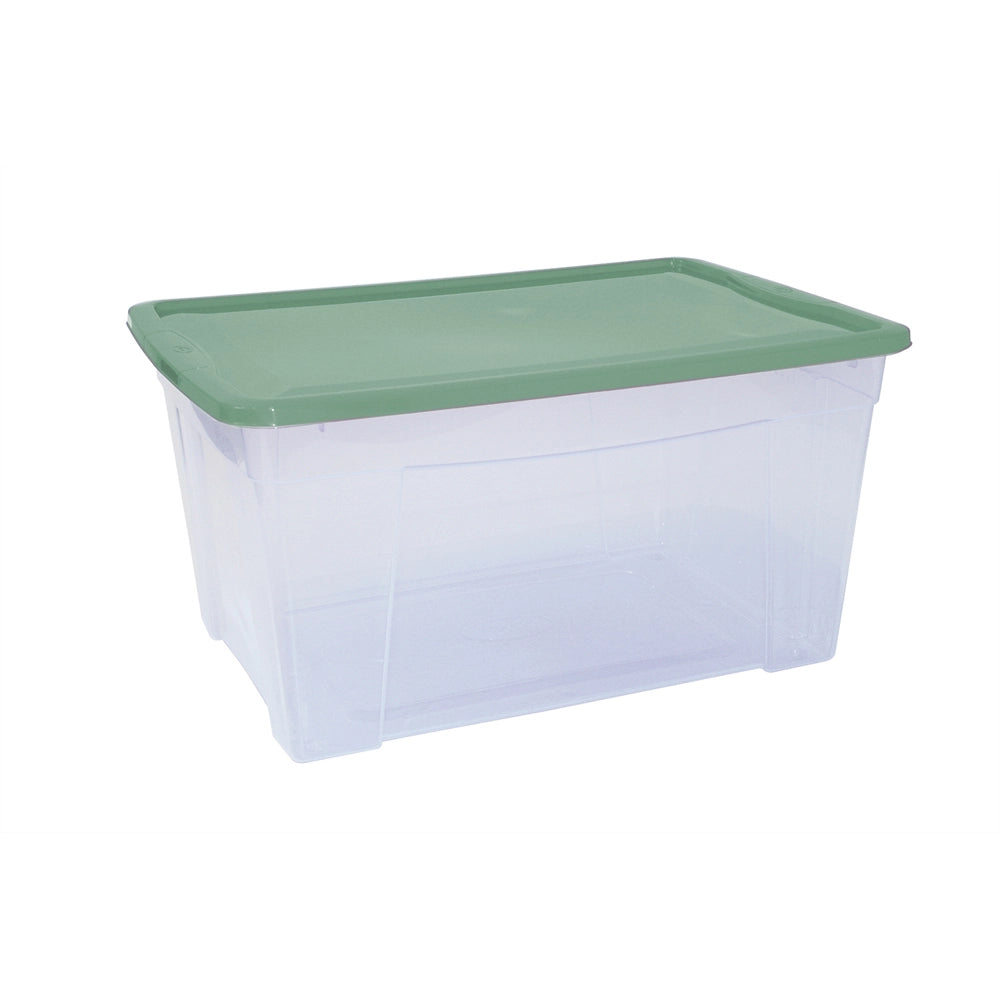 CONTENITORE SCATOLA TRASPARNETE "K-BOX 7" CON COPERCHIO 56x39,5x29cm 43Lt MHOME 10.3127.0.52