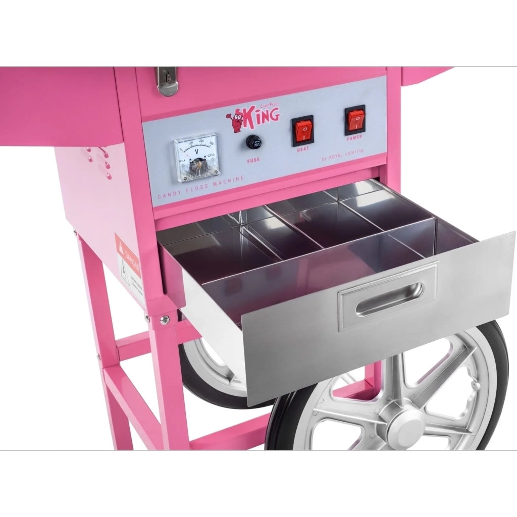 Macchina professionale per zucchero filato diametro 52 cm con carrello e cupola protettiva 3614072