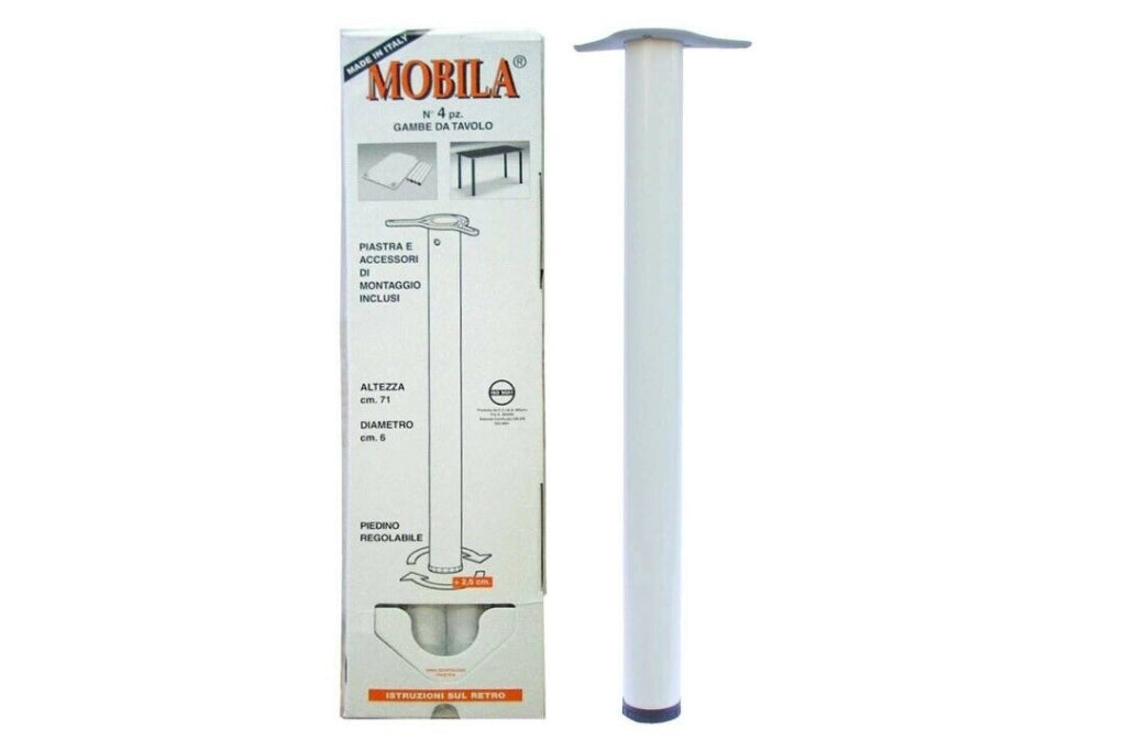 Set Gambe Tavolo Bianca 60X710 Pezzi 4 - Masidef