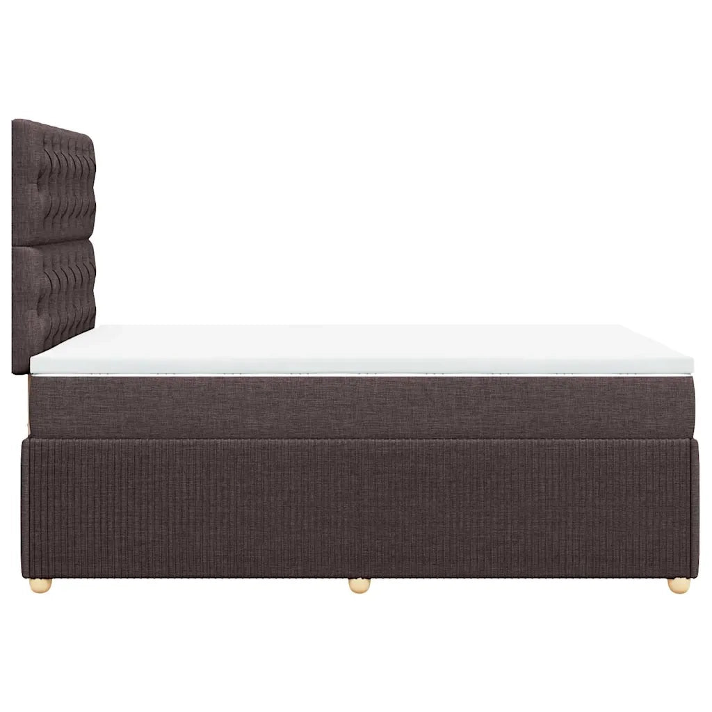 Giroletto a Molle con Materasso Marrone Scuro 120x190cm Tessuto