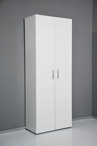 Armadio 2 Ante 5 Ripiani 69,4x36x181 cm in Truciolare Nobilitato Bianco