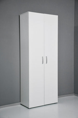 Armadio 2 Ante 5 Ripiani 69,4x36x181 cm in Truciolare Nobilitato Bianco