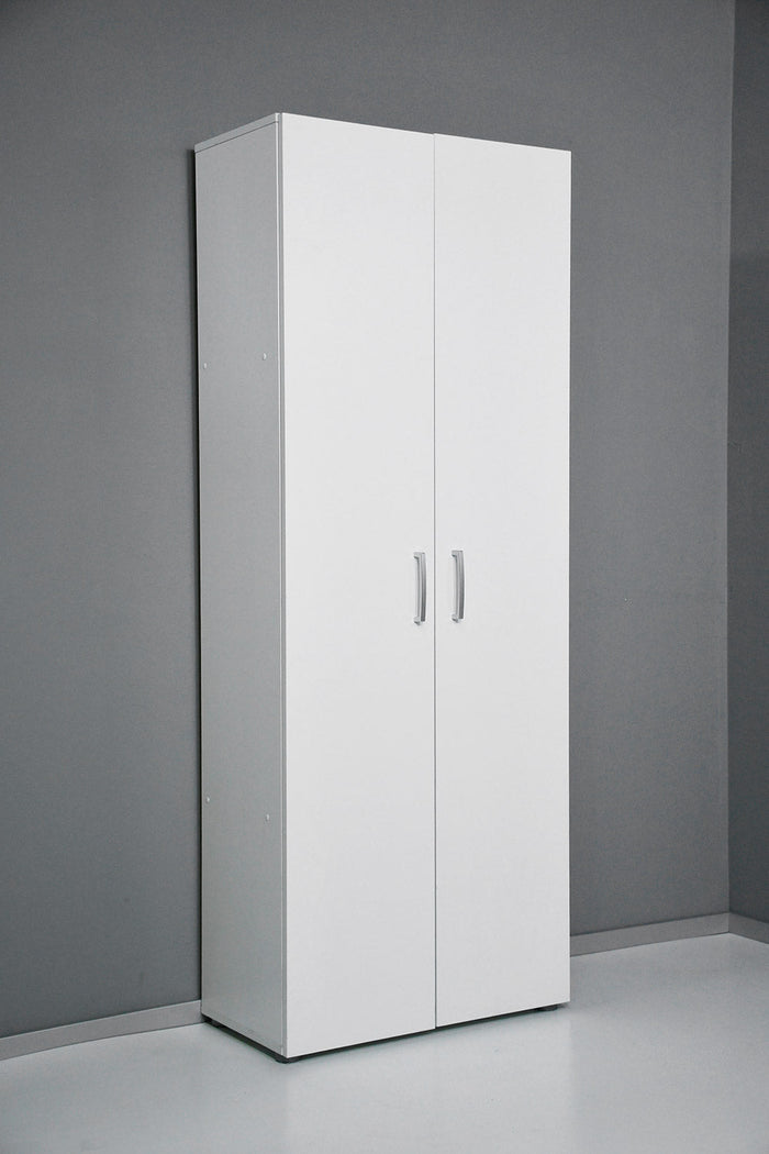 Armadio 2 Ante 5 Ripiani 69,4x36x181 cm in Truciolare Nobilitato Bianco