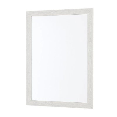 Specchio bagno 57x67 cornice bianco effetto legno reversibile Wood