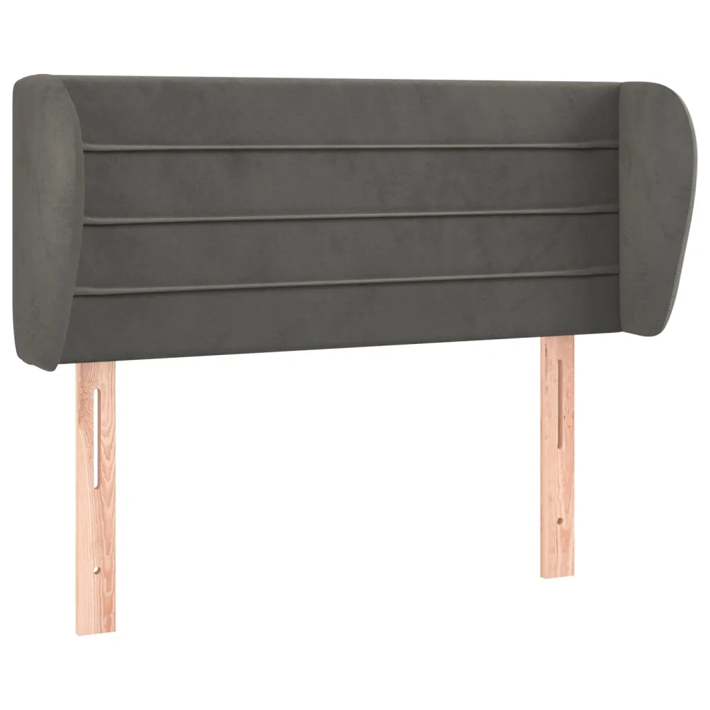 Testiera ad Orecchio-Testata con Orecchie Grigio Scuro 93x23x78/88 cm in Velluto 647410
