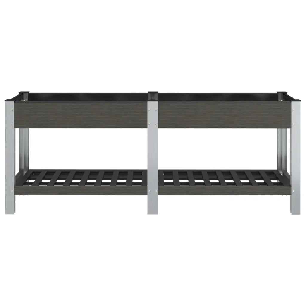Fioriera Rialzata Giardino con Ripiano Grigia 200x50x75 cm WPC 362573