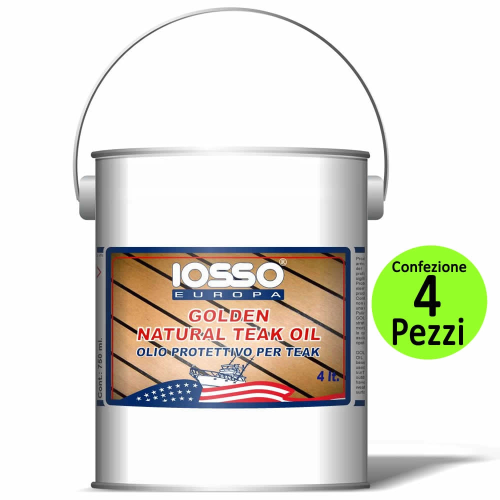 Multipack pezzi 4 iosso golden natoral teak oil olio per teak litri 4