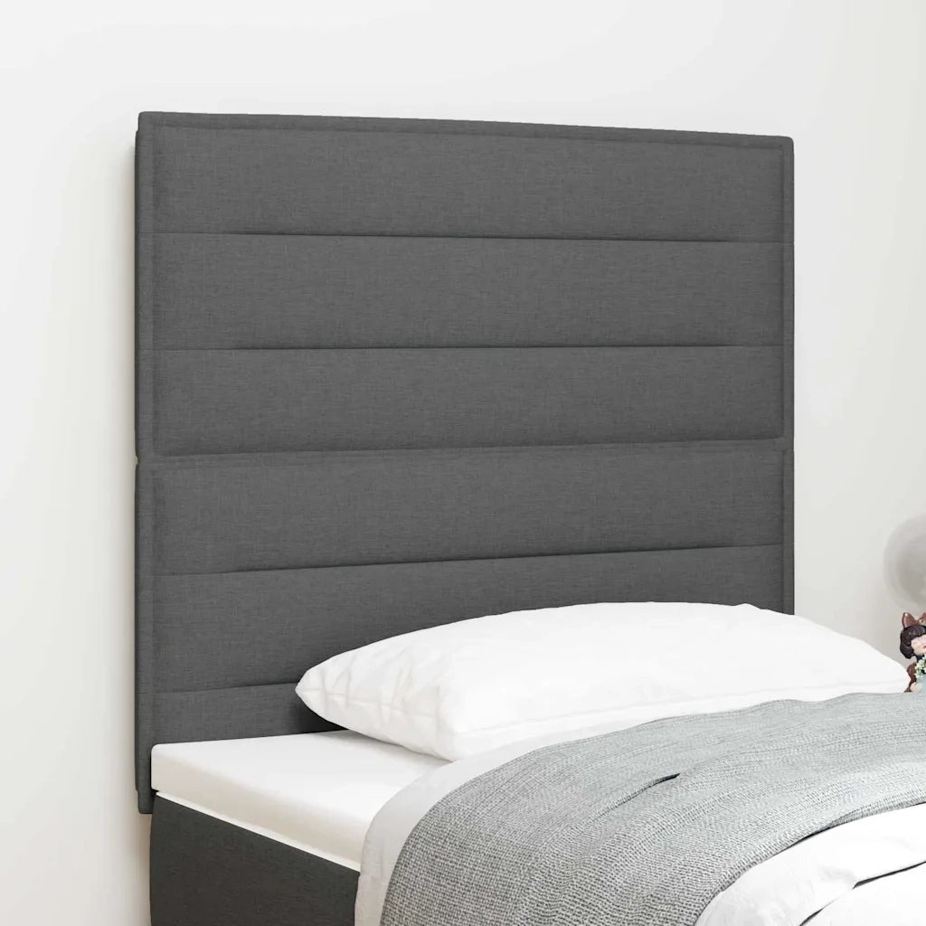 Testiera LED con strisce LED Grigio scuro 90 cm Tessuto 3338273