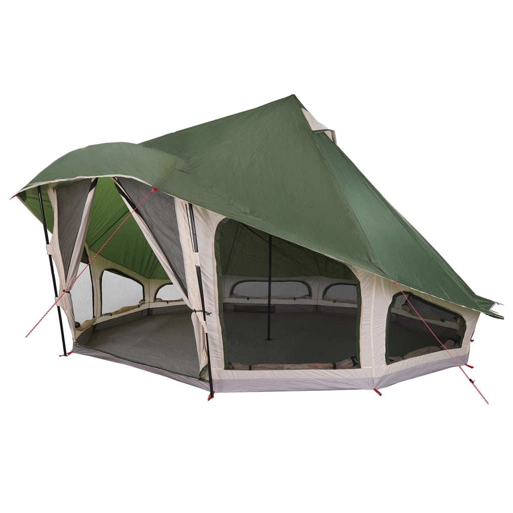 Tenda Familiare Tipi Verde Impermeabile per 10 Persone