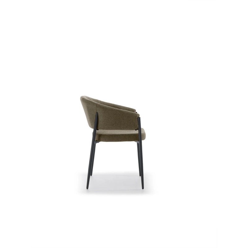 Sedia in tessuto easy-clean Gambe in metallo verniciato Maya 59.5cm X 54cm H 78.5cm Stones