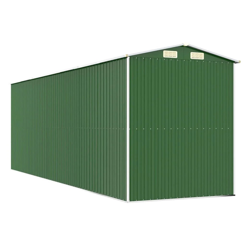 Casetta da giardino cabina ripostiglio casetta da esterno robusta casetta per attrezzi 192 x 606 x 223 cm acciaio zincato verde 02_0022366