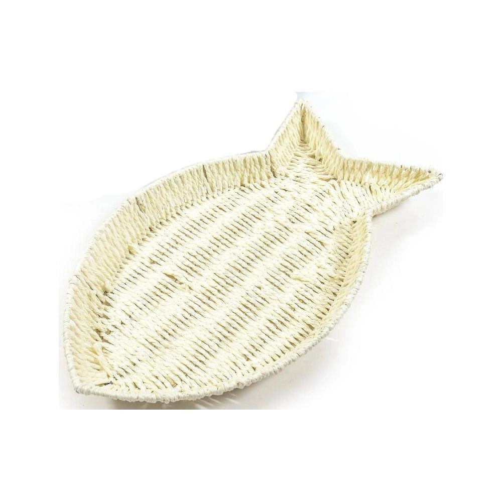 CESTINO PESCE 49X27X5CM IN METALLO E CARTA