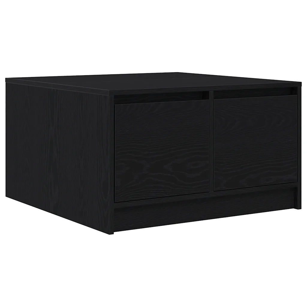 vidaXL Tavolino da Salotto con Cassetti Rovere Nero 70,5x70x40 cm