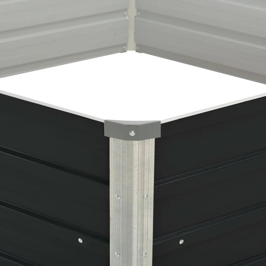 Fioriera rialzata antracite 129 x 129 x 45 cm acciaio zincato 02_0000854