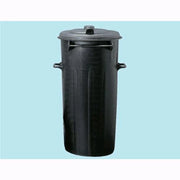 Bidone Pattumiera In Plastica Cernierato Per Immondizia Nero Lt.110