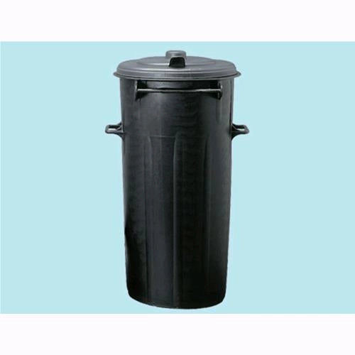 Bidone Pattumiera In Plastica Cernierato Per Immondizia Nero Lt.110