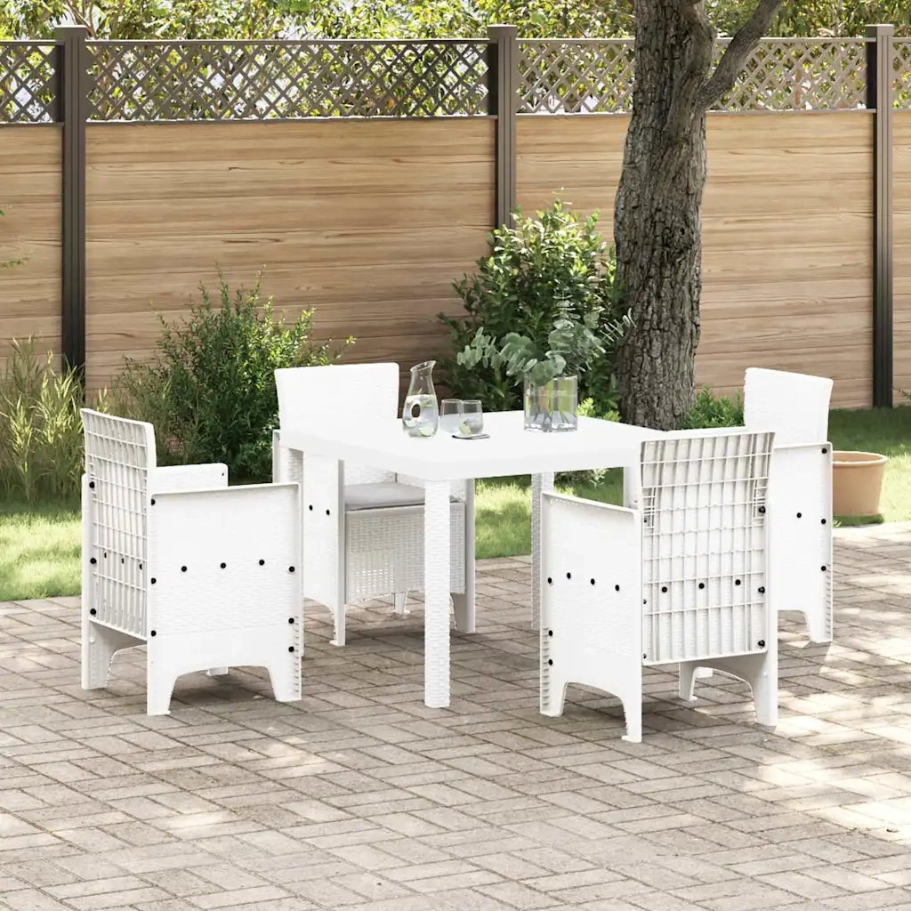 Set da Pranzo per Giardino 5 pcs Bianco Polipropilene 3378544