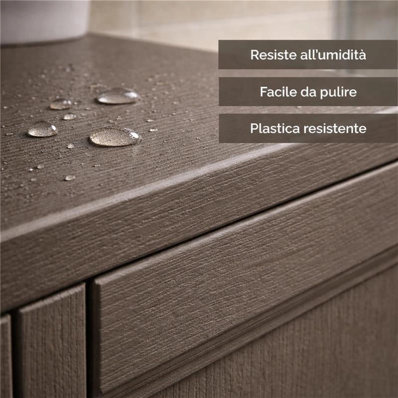 MOBILE ORGANIZZAZIONE CASA 2 MODULI WENGÉ 40X43X85,5 CM CON ANTA TRAFORATA – MOBILE CONTENITORE PER ORDINE E RIORDINO DEGLI SPAZI