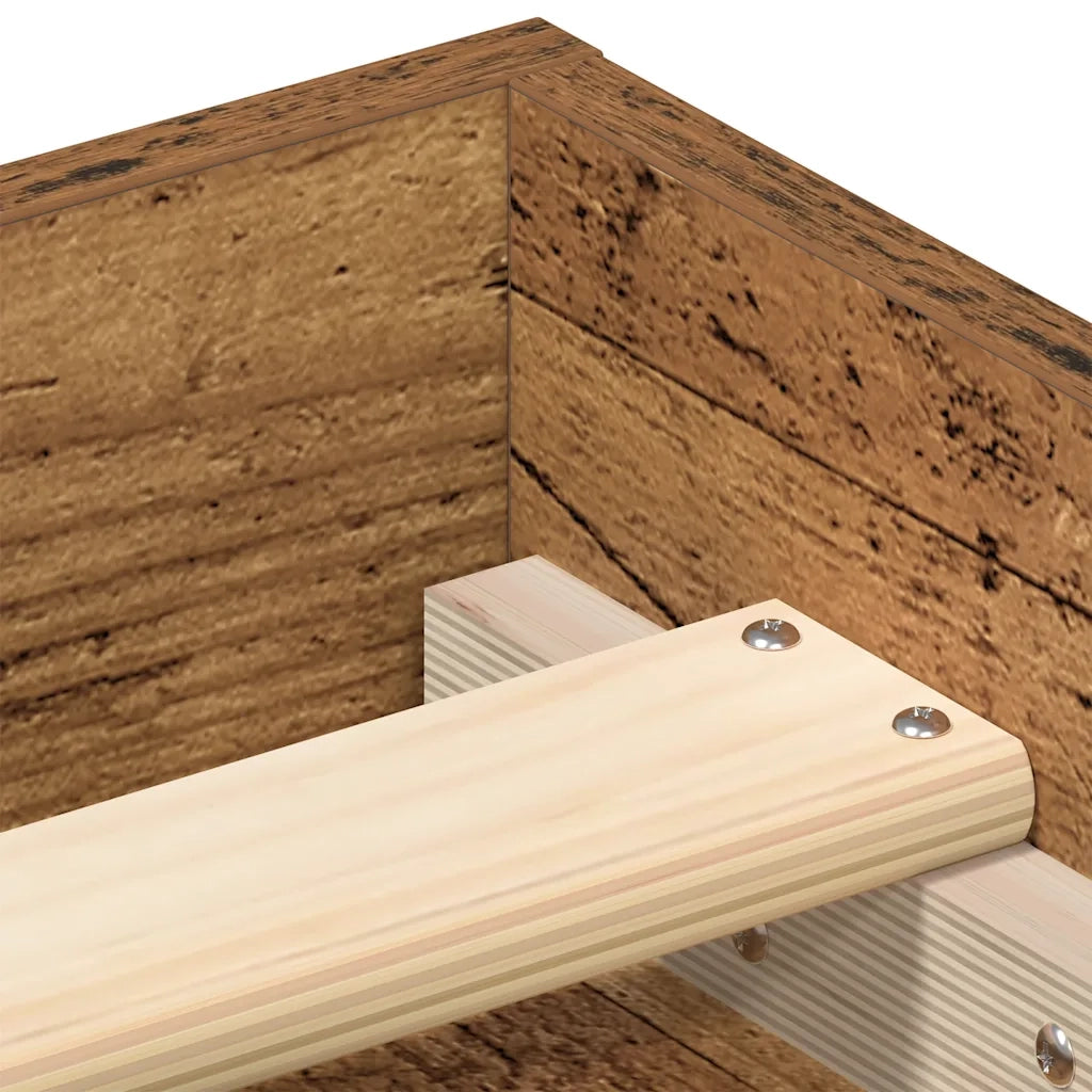 vidaXL Giroletto senza Materasso Legno Antico 135x190cm in Truciolato