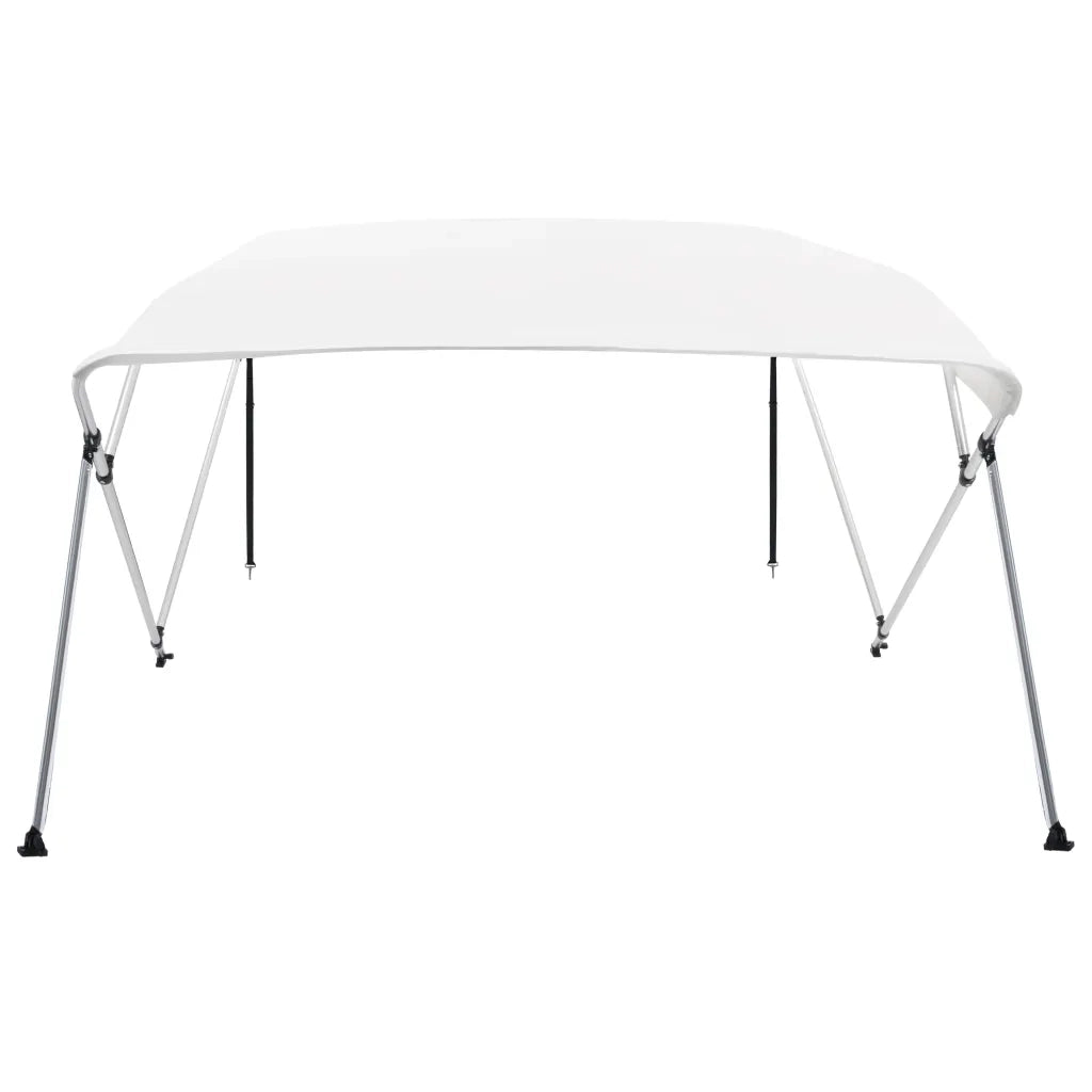 Bimini di Prua con Tendalino a 4 Archi Bianco 243x196x137 cm 92368