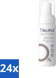 24 x Detersivo per la faccia neutro 150 ml - Pulizia della pelle - Cura della pelle - Pelle sensibile - Pulizia delicata - Rimozione di crema