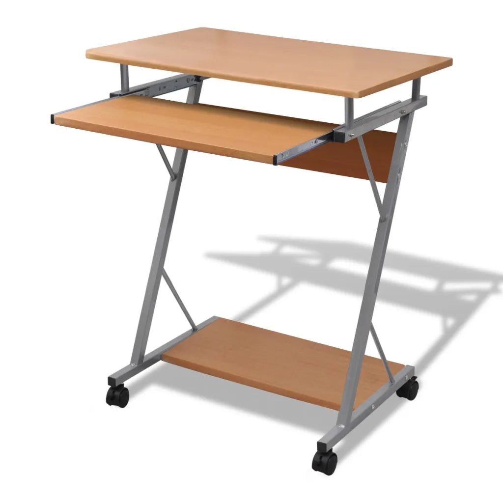 Scrivania per Computer con Ripiano Estraibile Marronecod mxl 73179