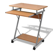 Scrivania per Computer con Ripiano Estraibile Marronecod mxl 73179