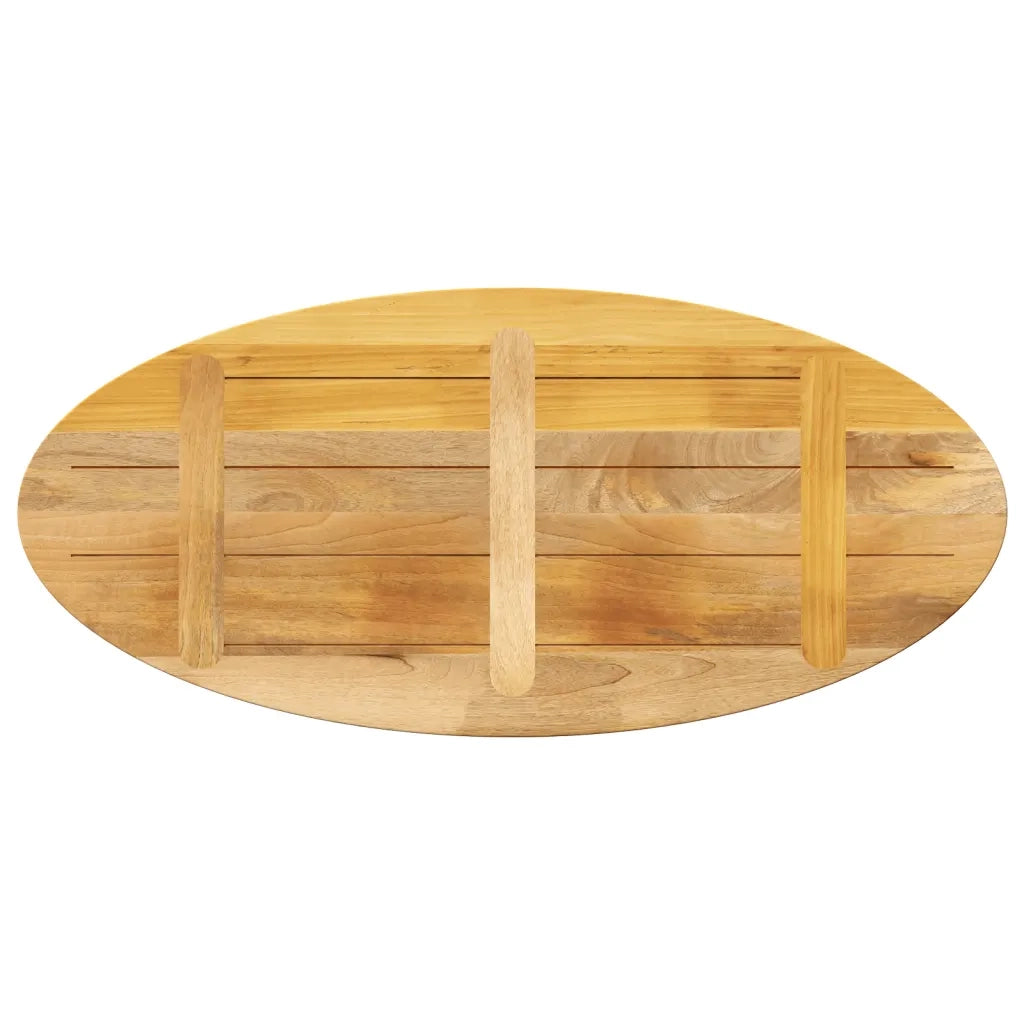 Piano Tavolo 100x40x2,5 cm Ovale in Legno Massello di Mango