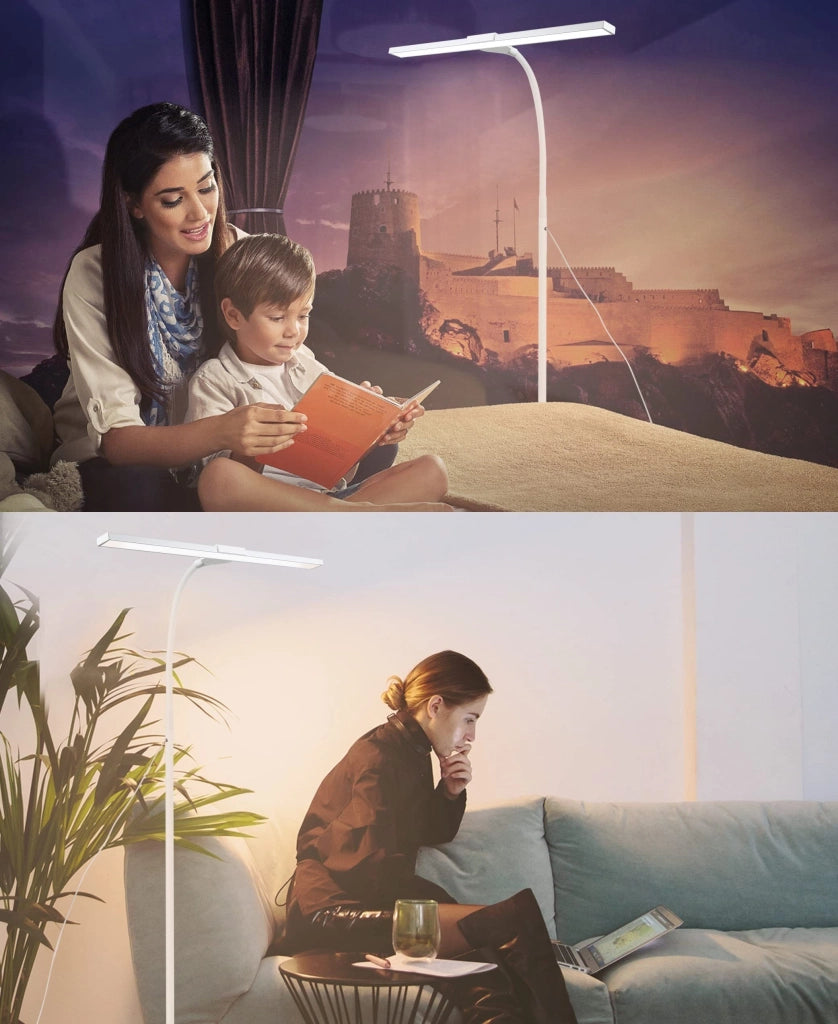ZMH Lampada da Terra a LED Moderna Lampada da Lettura Touch con Timer Illuminazione per Ufficio