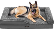 Letto per cani ortopedico per grandi cani, divano per cani impermeabile con copertura di piuma rimovibile, 122 x 85 x 16 cm, grigio sporco PGW254G02