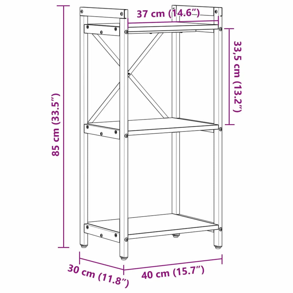 Libreria Rovere fumé 40 x 30 x 85 cm Legno multistrato 868367