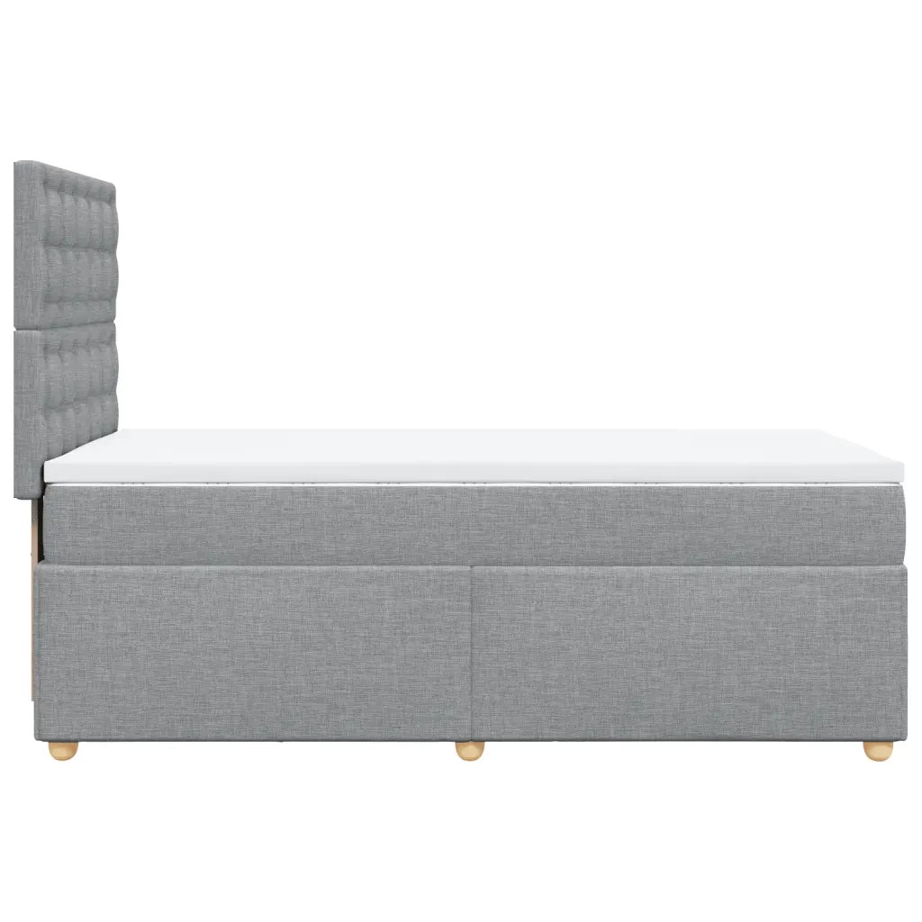 Giroletto a Molle con Materasso Grigio Chiaro 90x190 cm Tessuto