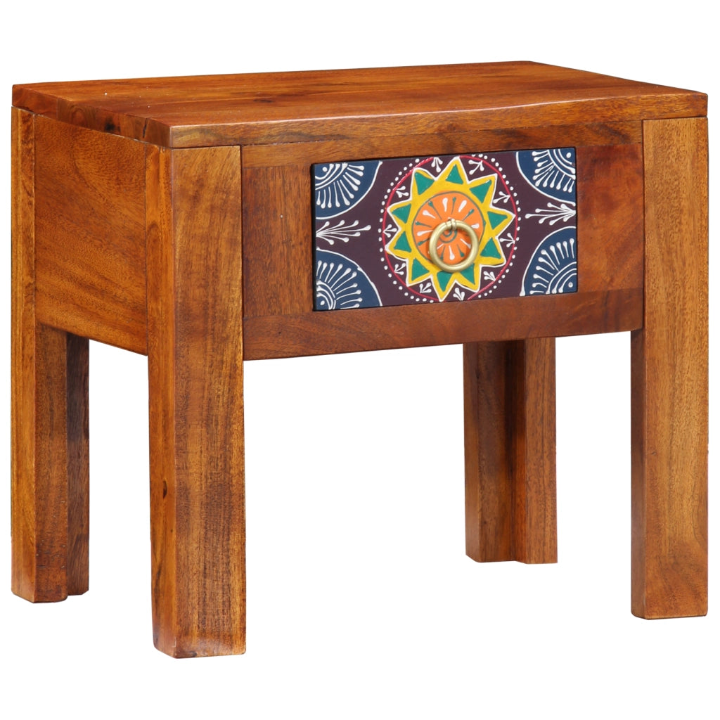 Tavolino  40x30x36 cm in Legno Massello di Acacia