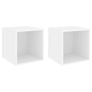 Armadietto a Muro | Mobili a Muro 2 pz Bianchi 37x37x37 cm in Legno Multistrato