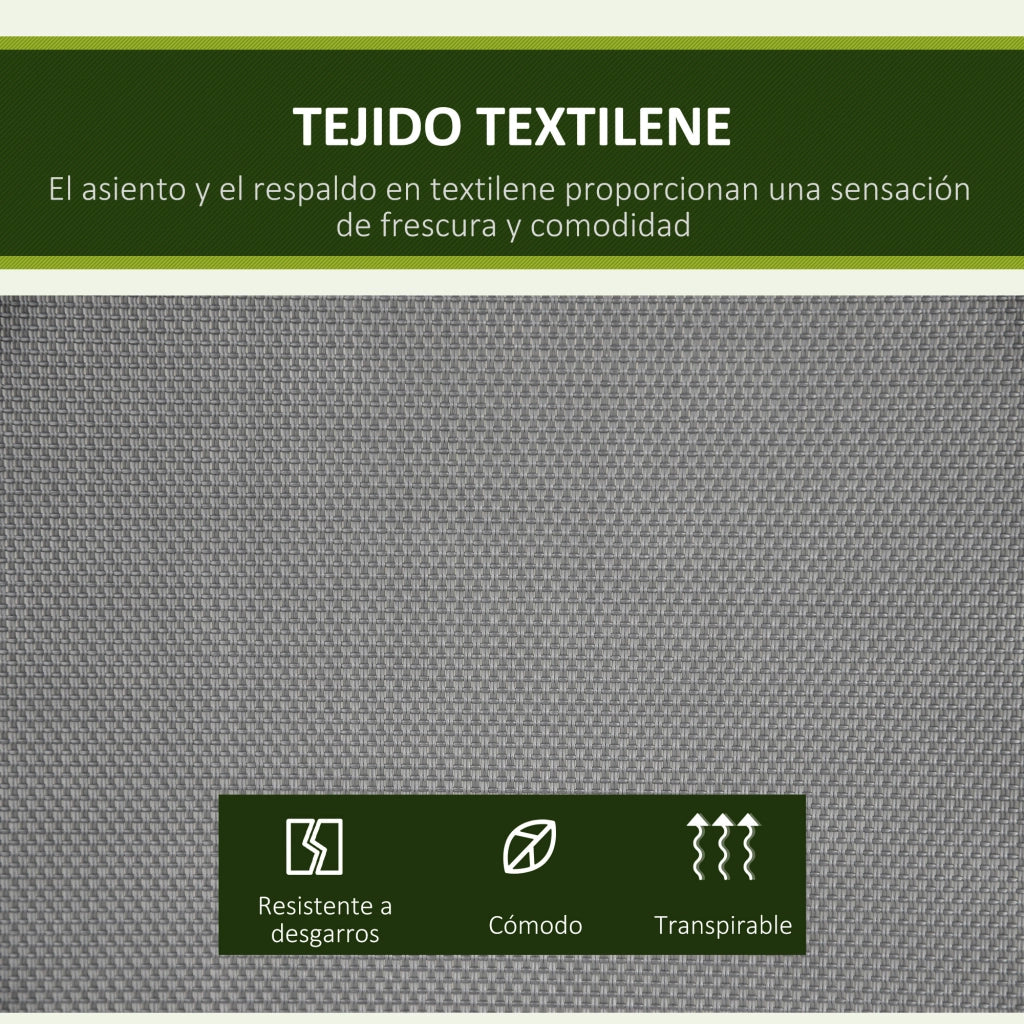 Dondolo da Giardino 2 Posti ¨C Xylo ¨C Tetto Regolabile Telaio Acciaio Textilene Grigio Antracite 140x118x162cm