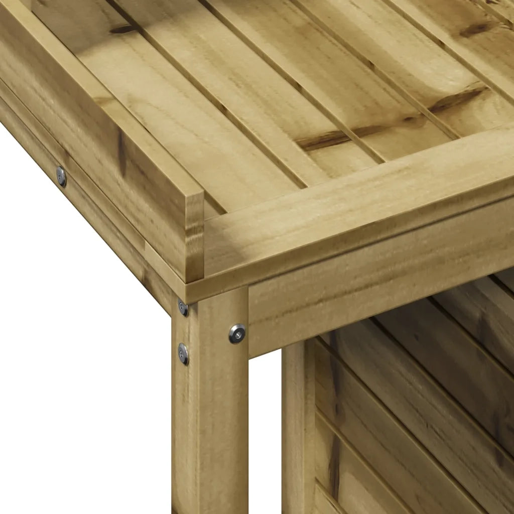 Tavolo Invaso con Ripiani 82,5x50x109,5cm Legno Impregnato Pino 832426