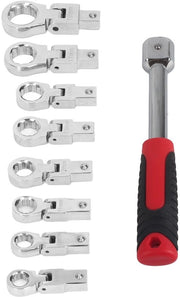 Set di chiavi a stella 9 pezzi - Acciaio Chrome Vanadium - Teste di chiave intercambiabili - Resistente all'usura - Facile da utilizzare - Specifiche incise - Set di chiavi a stella