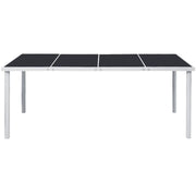 Tavolo da Giardino 190x90x74 cm Nero in Acciaio 43307