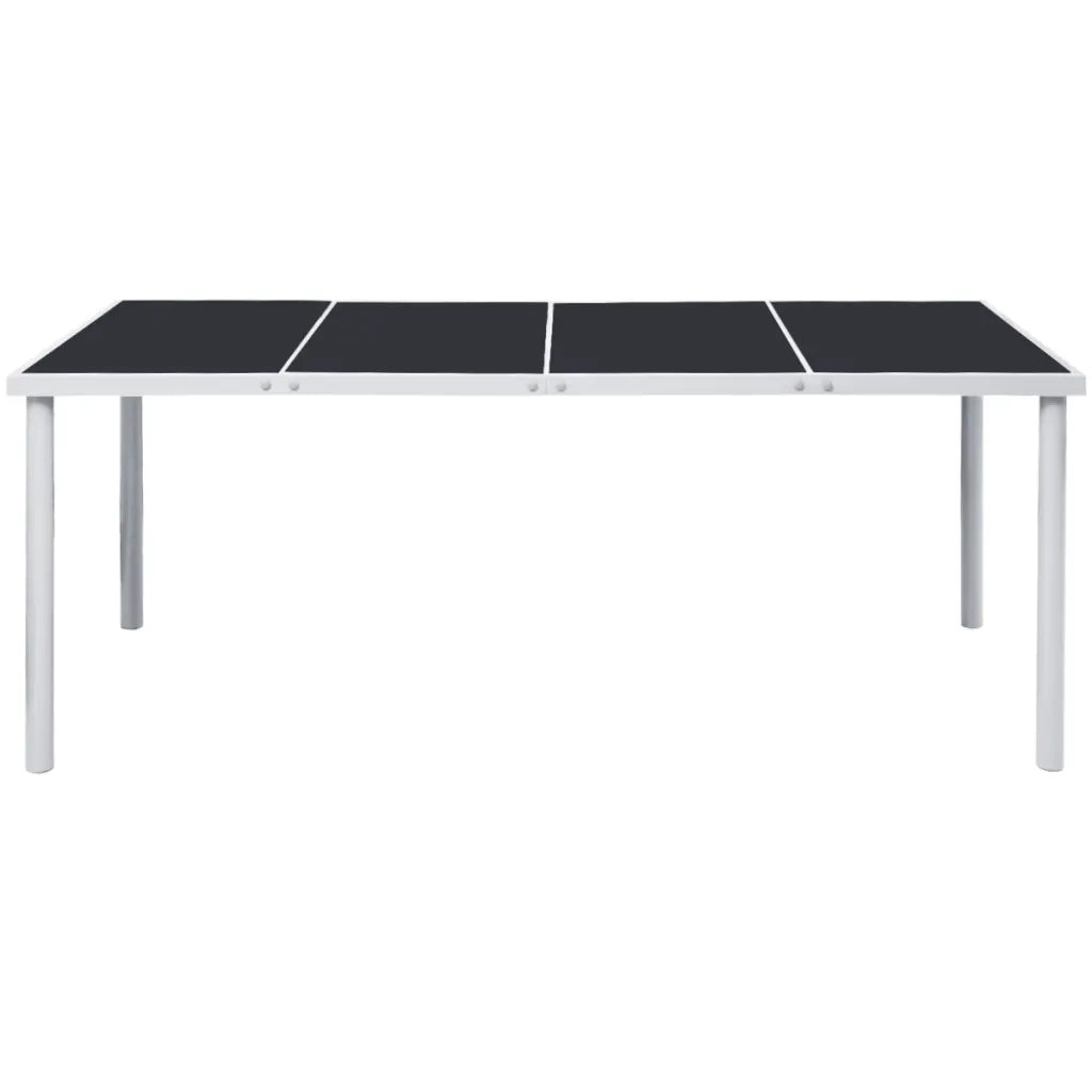 Tavolo da Giardino 190x90x74 cm Nero in Acciaio 43307