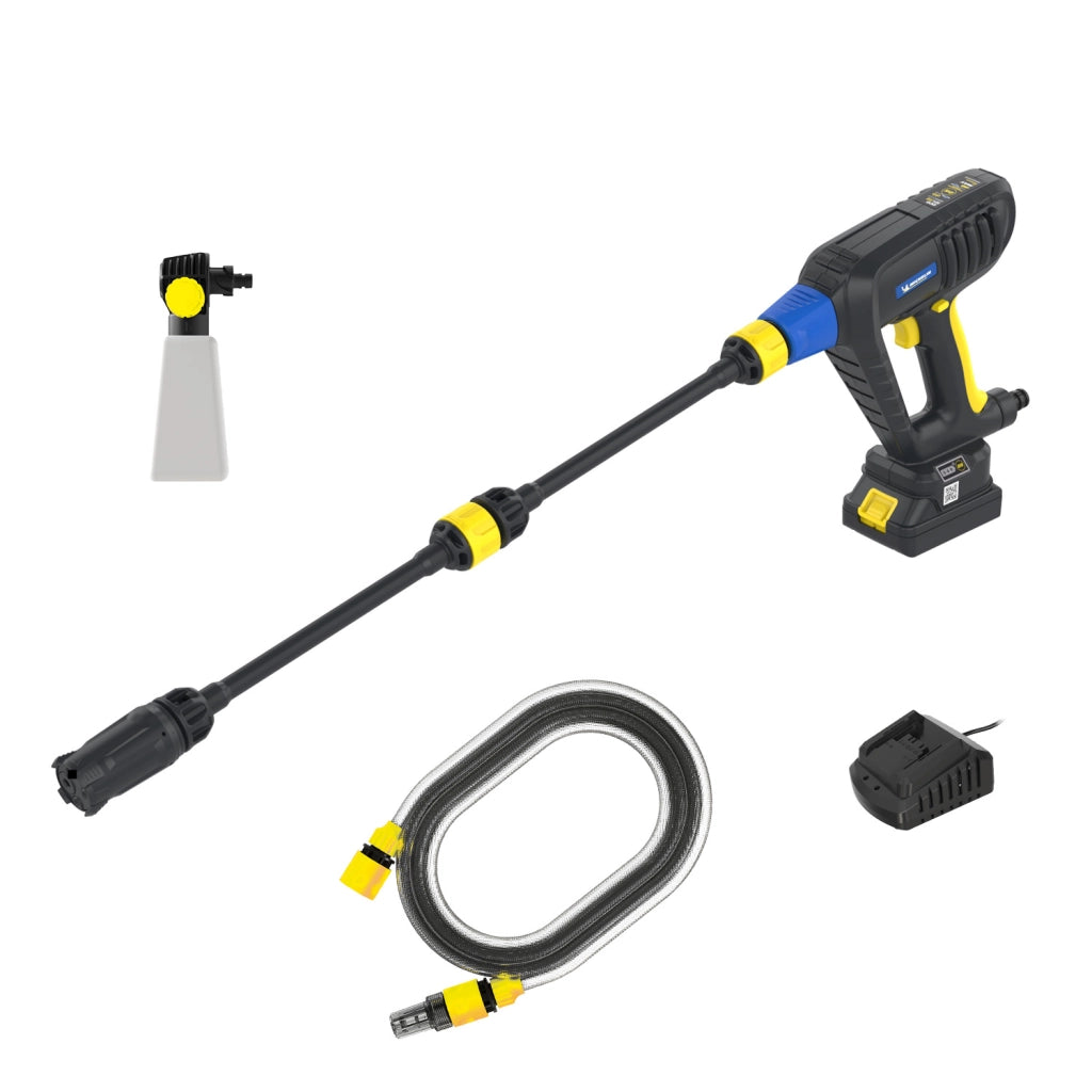 Michelin Idropulitrice Portatile MPX 250EDS, Batteria Ricaricabile (18V) Inclusa, per Veicoli e Auto, con Ugello 4 in 1 Multiuso, con Sistema Doppia Velocità