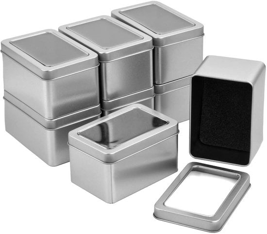 Scatola di archiviazione con coperchio - Scatole di archiviazione - Mini - Rettilineo - 8 pezzi - 11 x 7,5 x 6 cm - Materiale duraturo