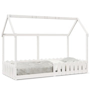 Giroletto Casetta Bambini | Letto Infantile | Lettino Bianco 90x200 cm Legno Massello Pino