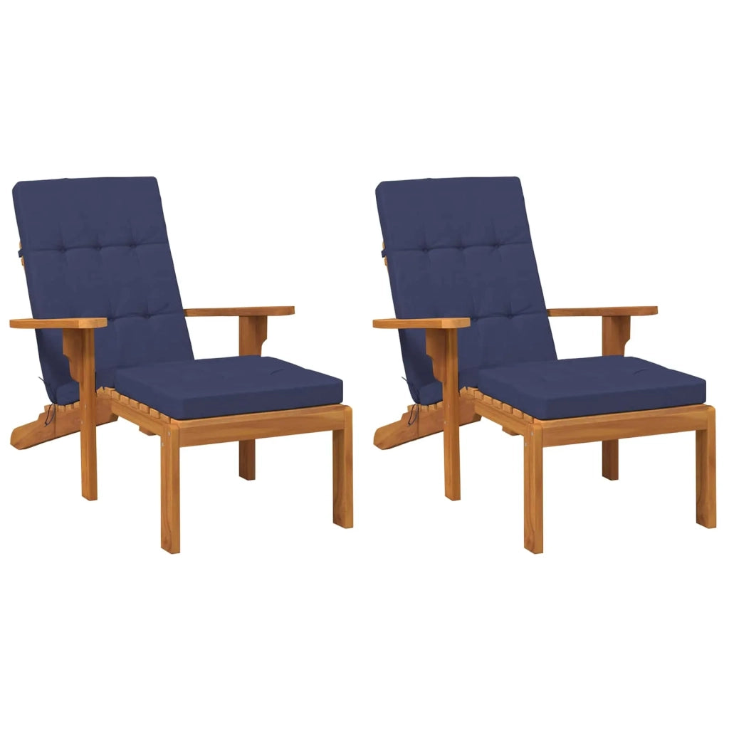 Cuscino da Esterno 2 pcs Blu navy 180 x 55 x 7 cm Tessuto