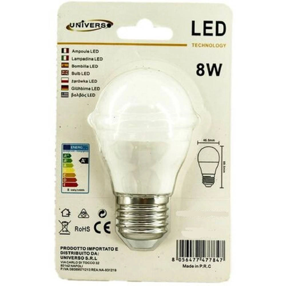 Trade Shop - Lampadina Led E27 G45 8 Watt 15d Bulbo Luce Bianco Caldo Freddo Naturale G4509 -