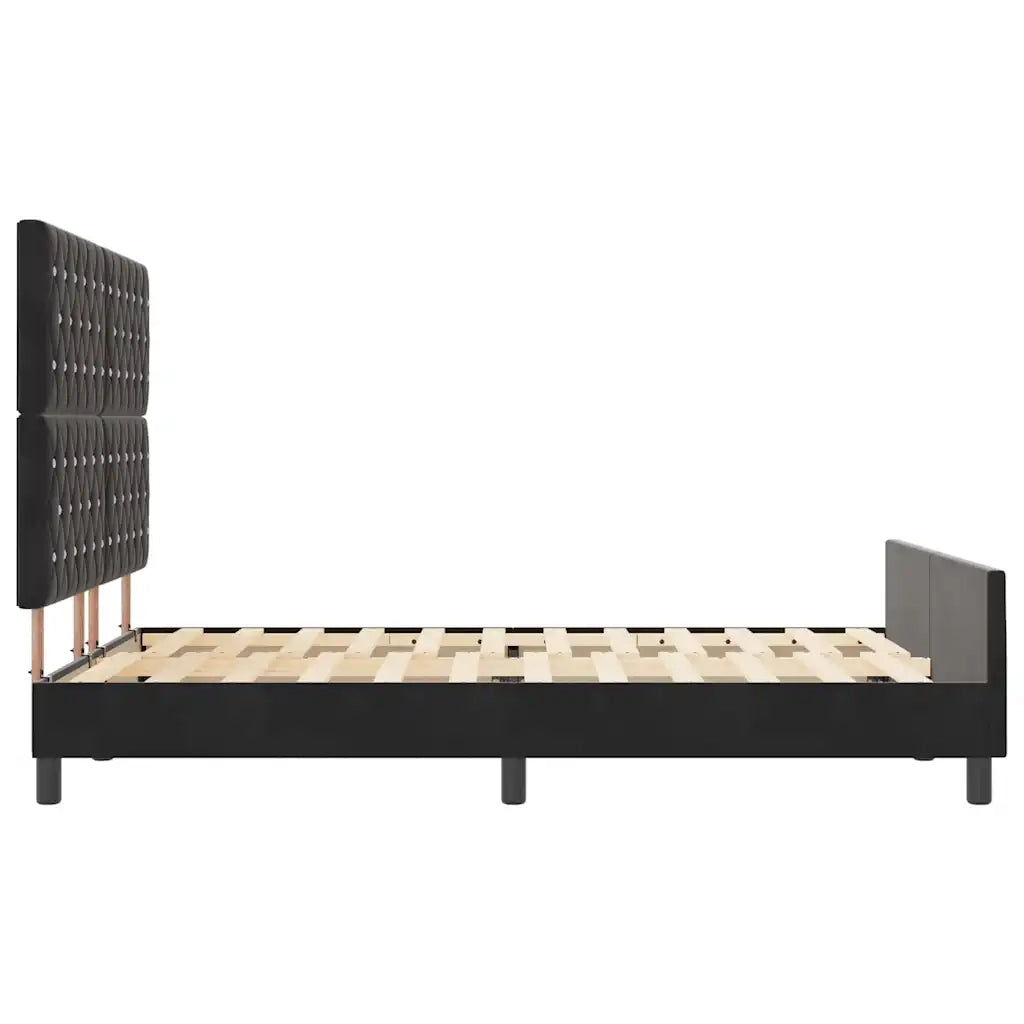 Letto a molle con testiera Nero 140 x 190 cm Velluto 3344875