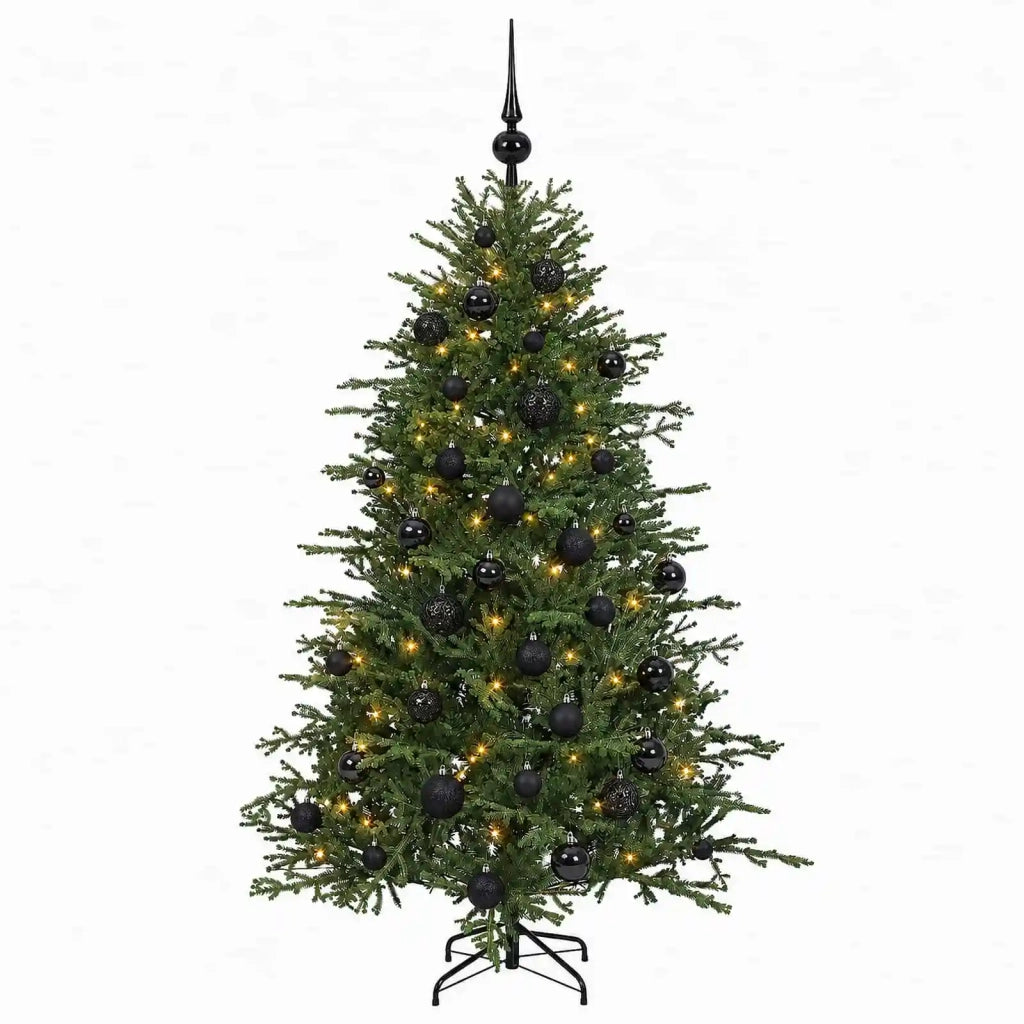 Albero di Natale artificiale con palline 120 cm 150 LED 3465593