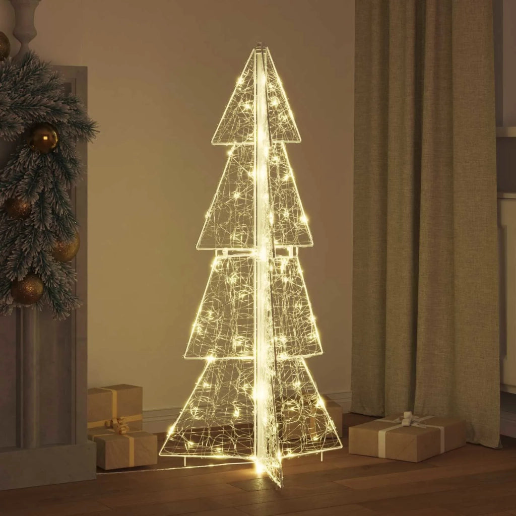 Albero di Natale | Decorazioni natalizie con 100 LED Bianco caldo 120 cm Acrilico