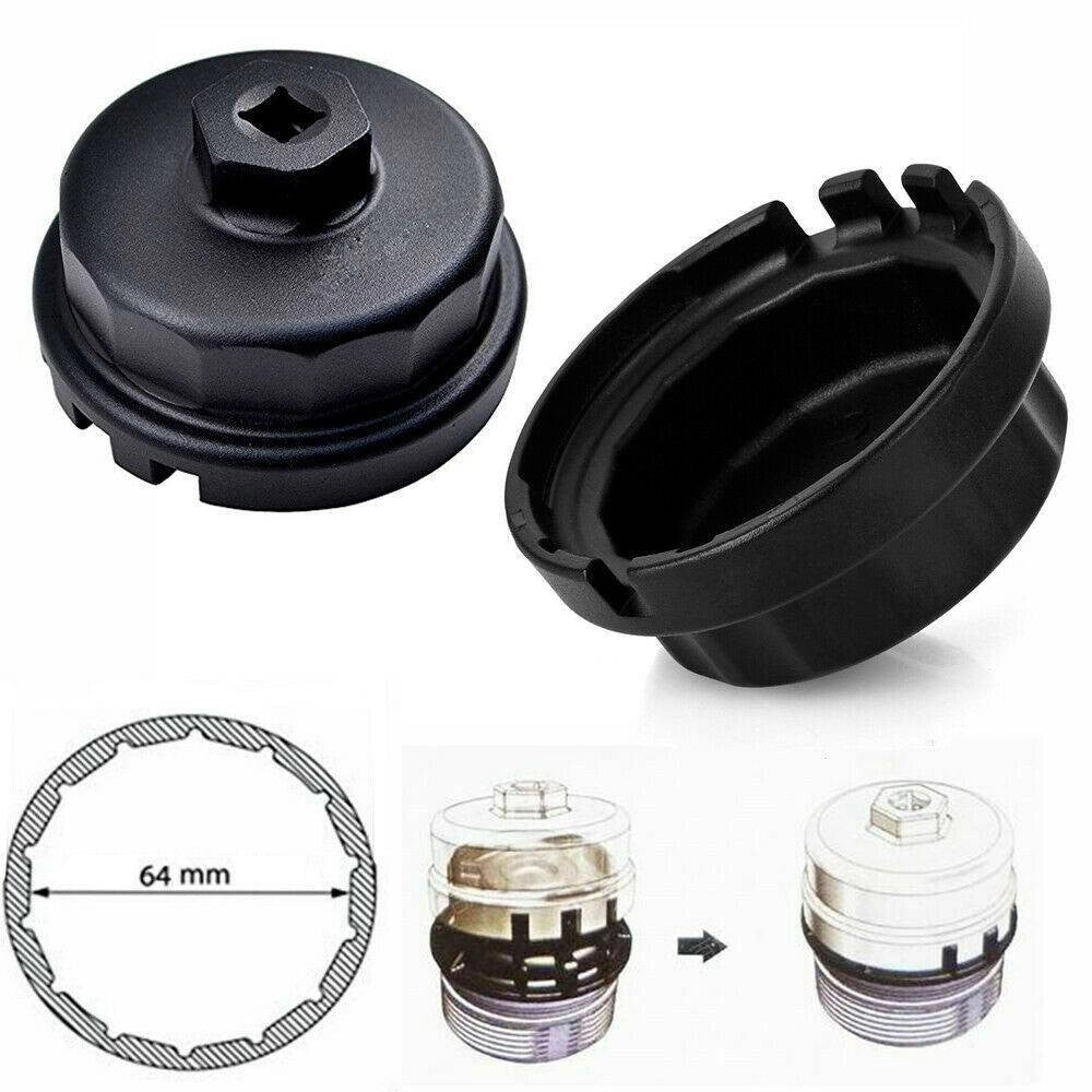 Trade Shop - Tappo Chiave A Tazza Per Rimozione Filtro Olio Versione 14 Flap Cap2 3/8" 64mm -
